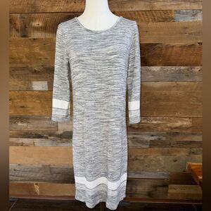 The Hilary Radley striped sweater dress grey/white 3/4 Sleeve Dress sz M